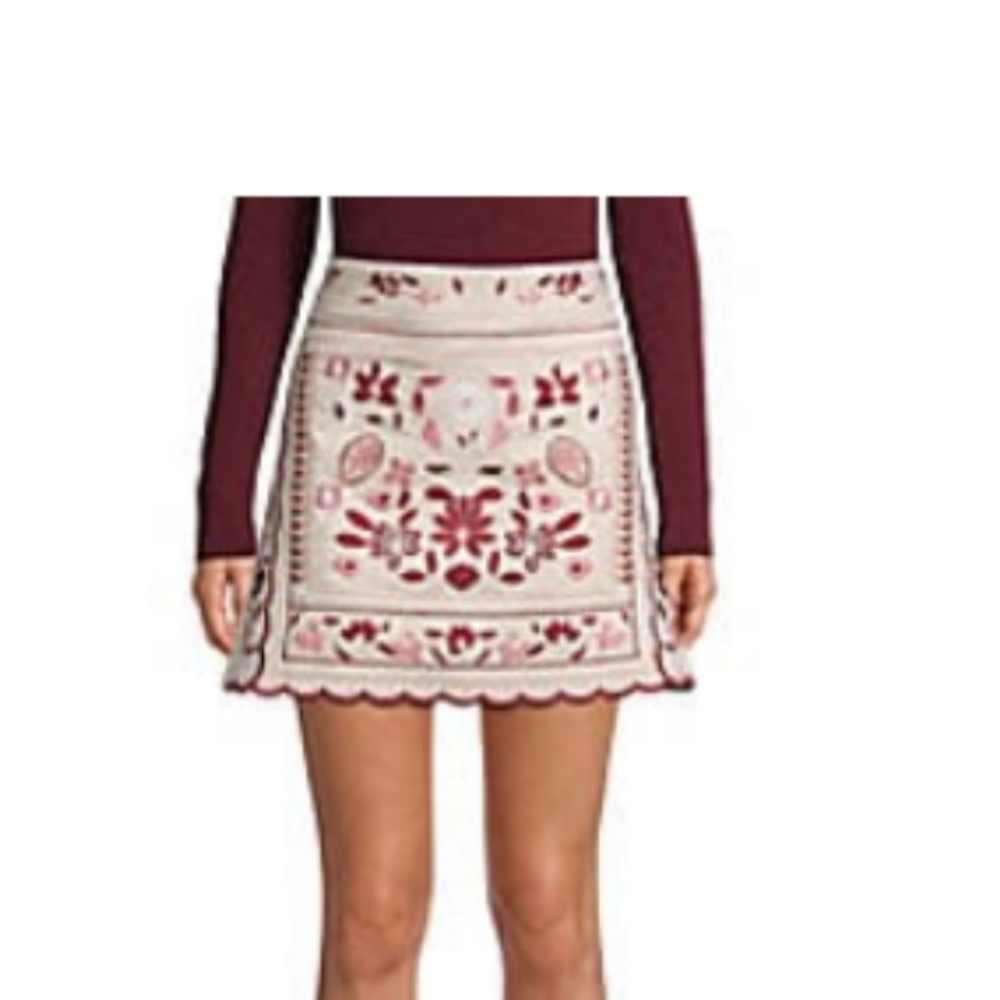 Garcelle Embroidered Mini Skir
